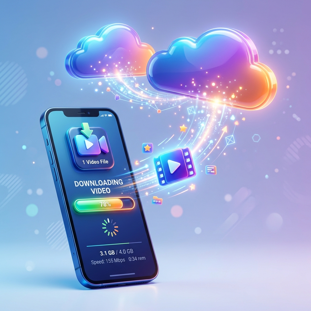 3D illustration related to social media downloading