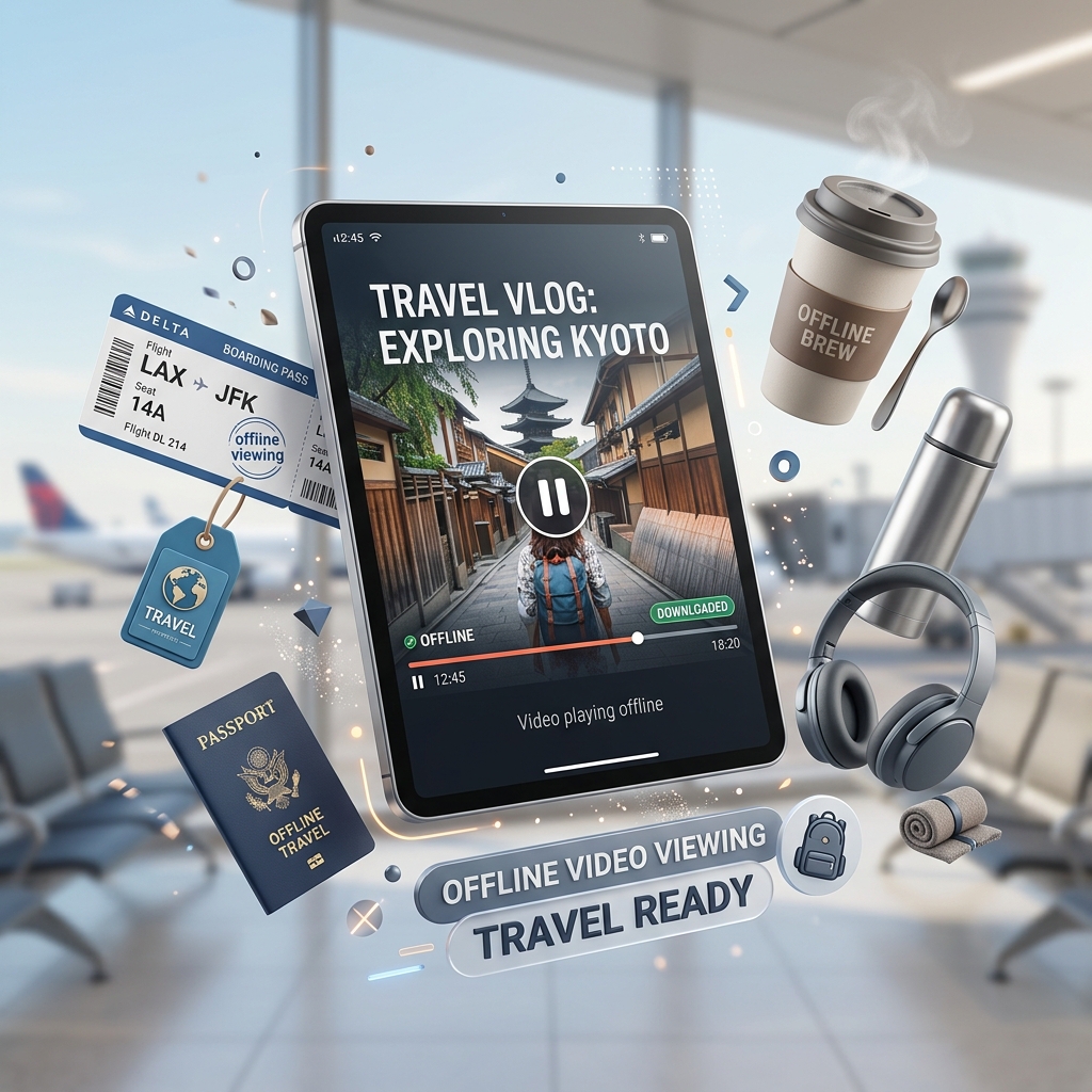Offline video viewing on a tablet